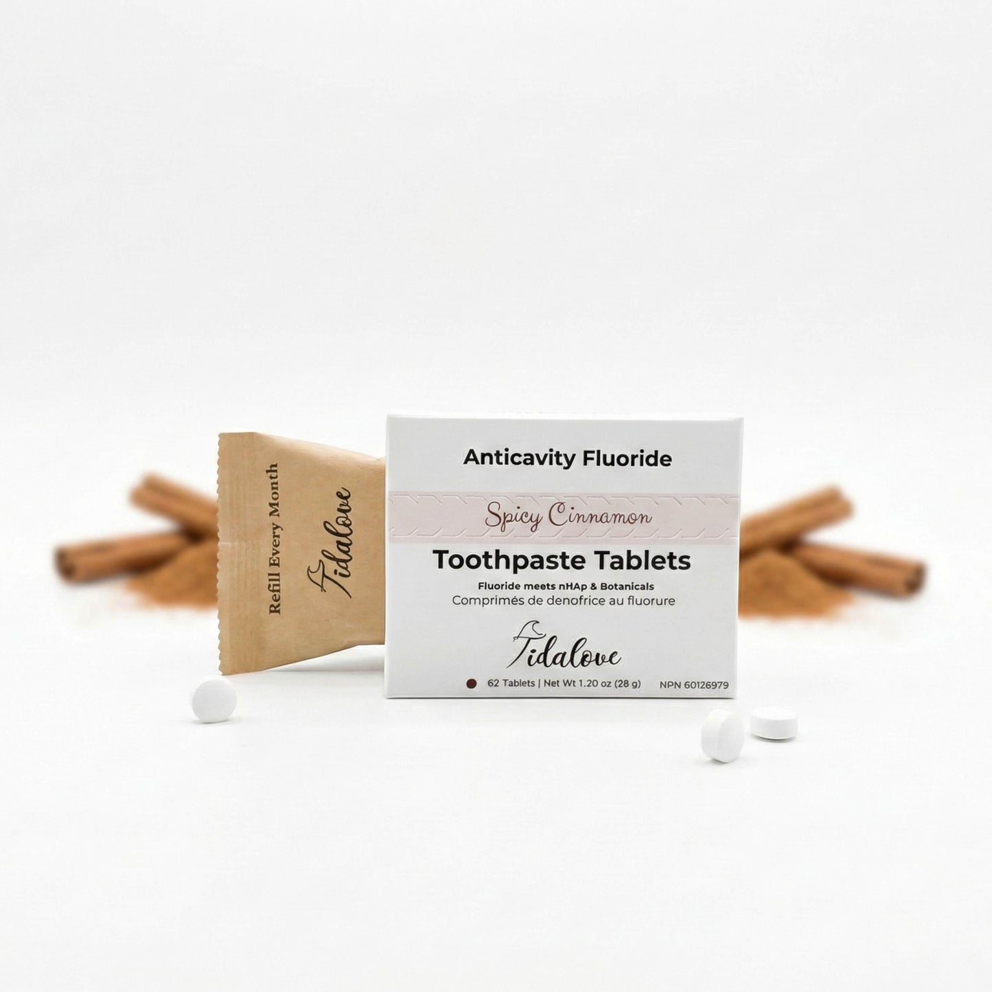 Fluoride Cinnamon Toothpaste Tablets — 1 Month