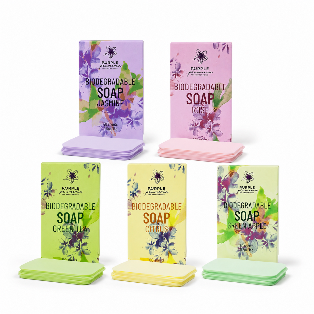 Biodegradable Soap Sheets. Jasmine & Green Apple. Perfect for Camping & Travel