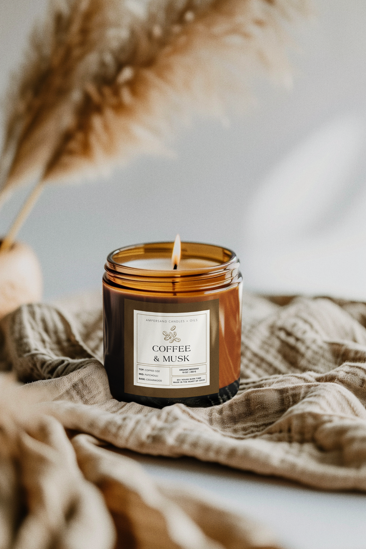 Coffee & Musk Beeswax Candle (10oz)