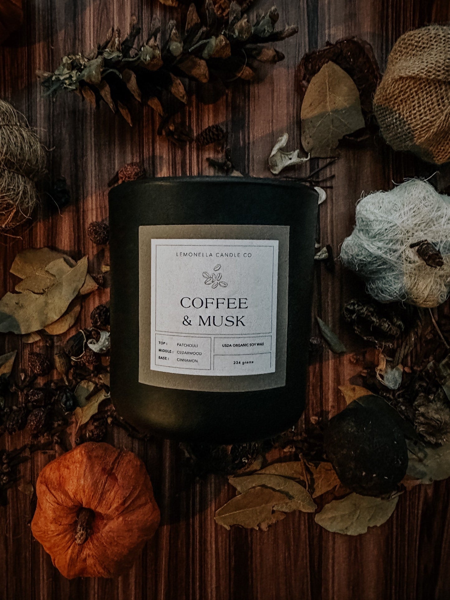 Coffee & Musk Beeswax Candle (10oz)