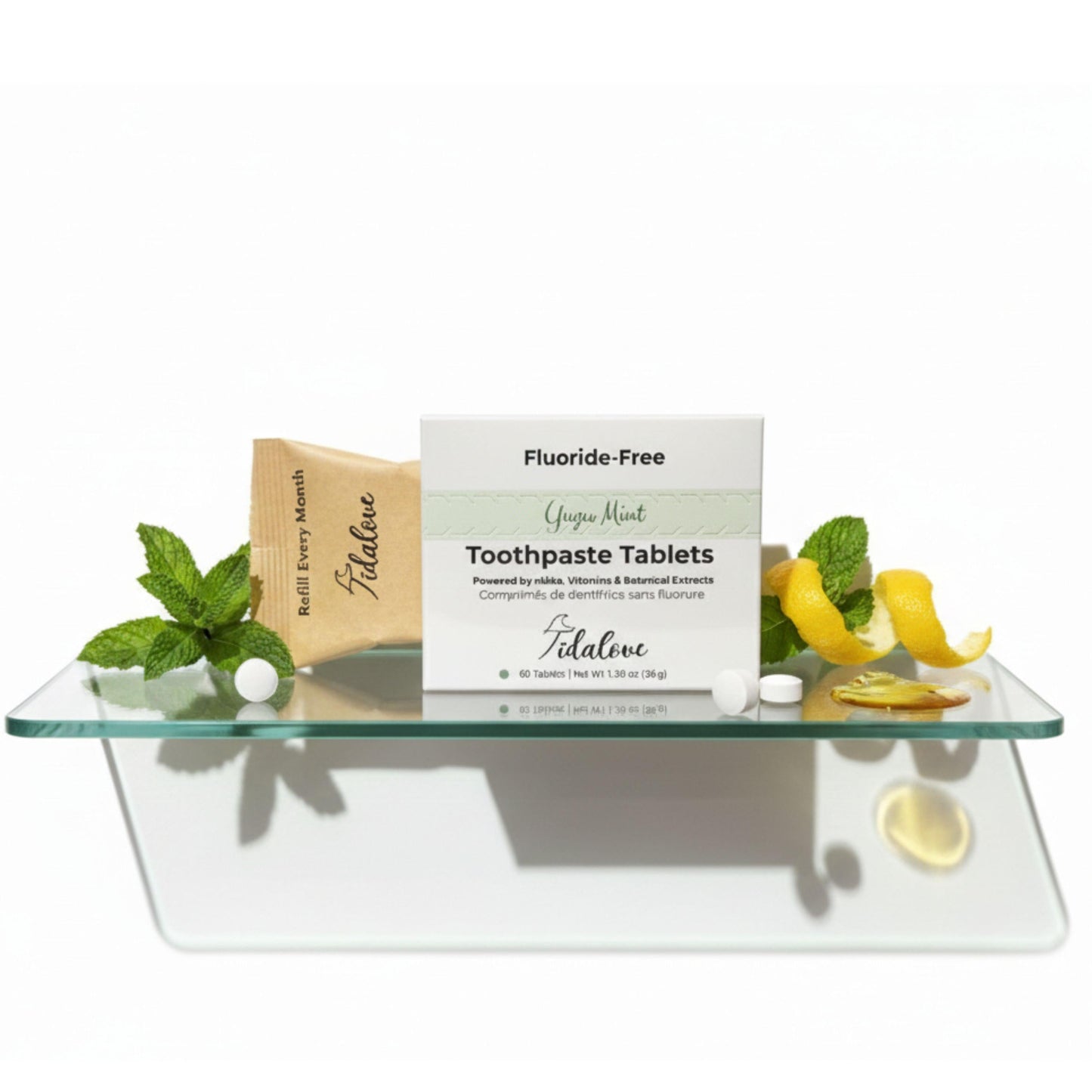 Fluoride-Free Yuzu Mint Toothpaste Tablets — 1 Month